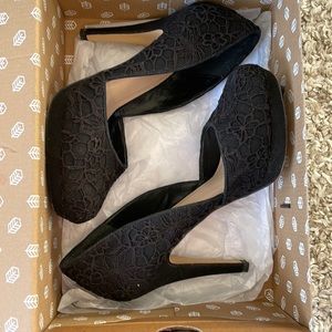 Lace Black Heels
